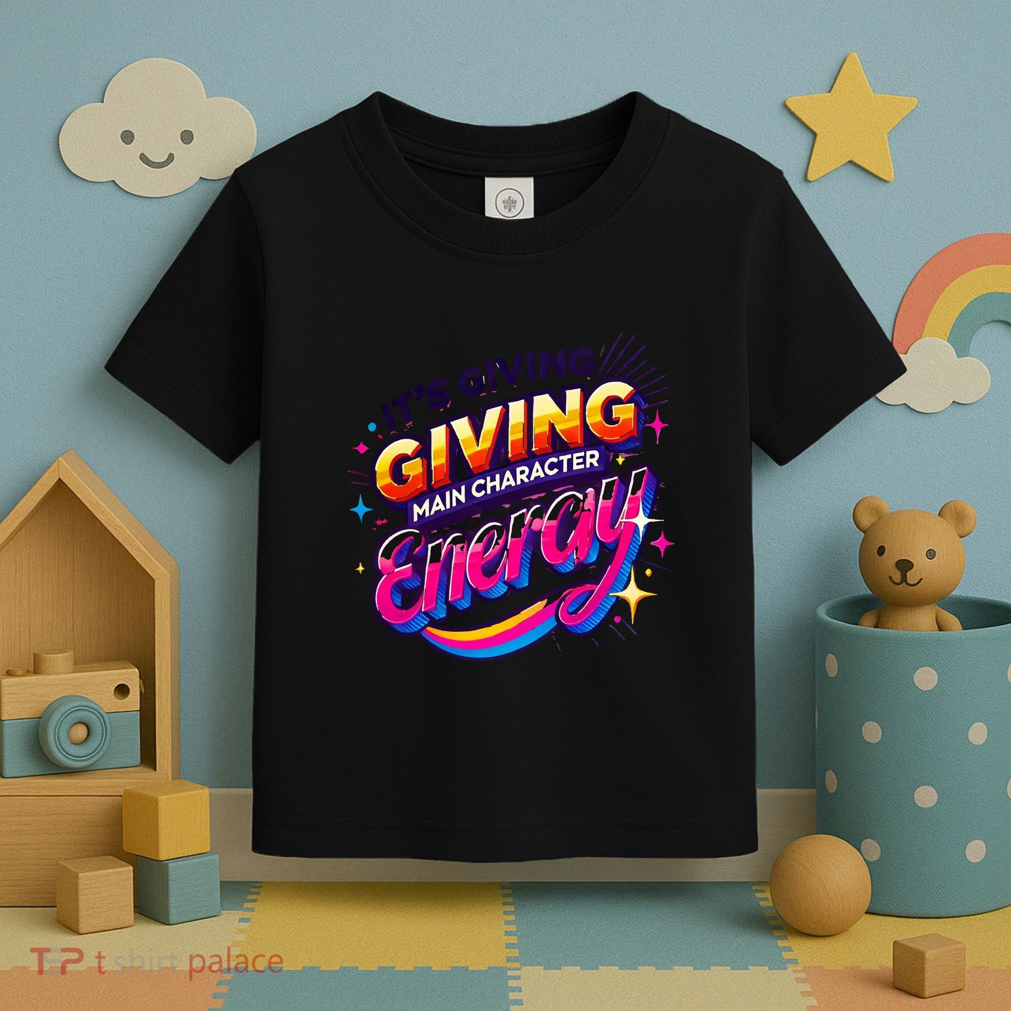 Its Giving Main Character Energy Viral Tiktok Phrase Motivational Self Empower Toddler T-Shirt