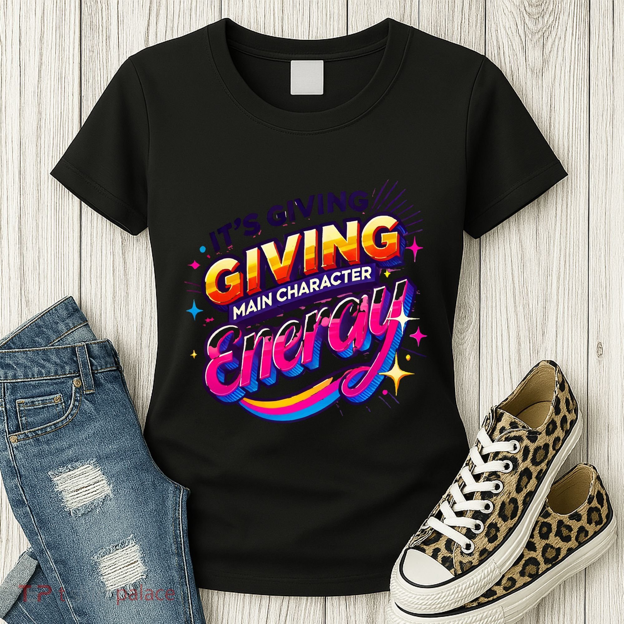 Its Giving Main Character Energy Viral Tiktok Phrase Motivational Self Empower Women's T-Shirt