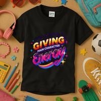 Its Giving Main Character Energy Viral Tiktok Phrase Motivational Self Empower Kids T-Shirt thumb 3