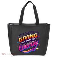 Its Giving Main Character Energy Viral Tiktok Phrase Motivational Self Empower Tote Bag thumb 0