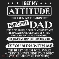 I Get My Attitude From My Freaking Awesome Dad Father's Day Beanie thumb 2
