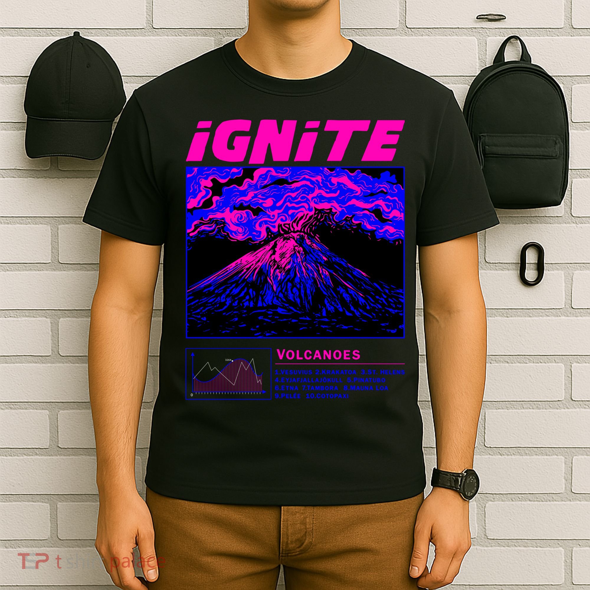Ignite Volcano Illustration T-Shirt