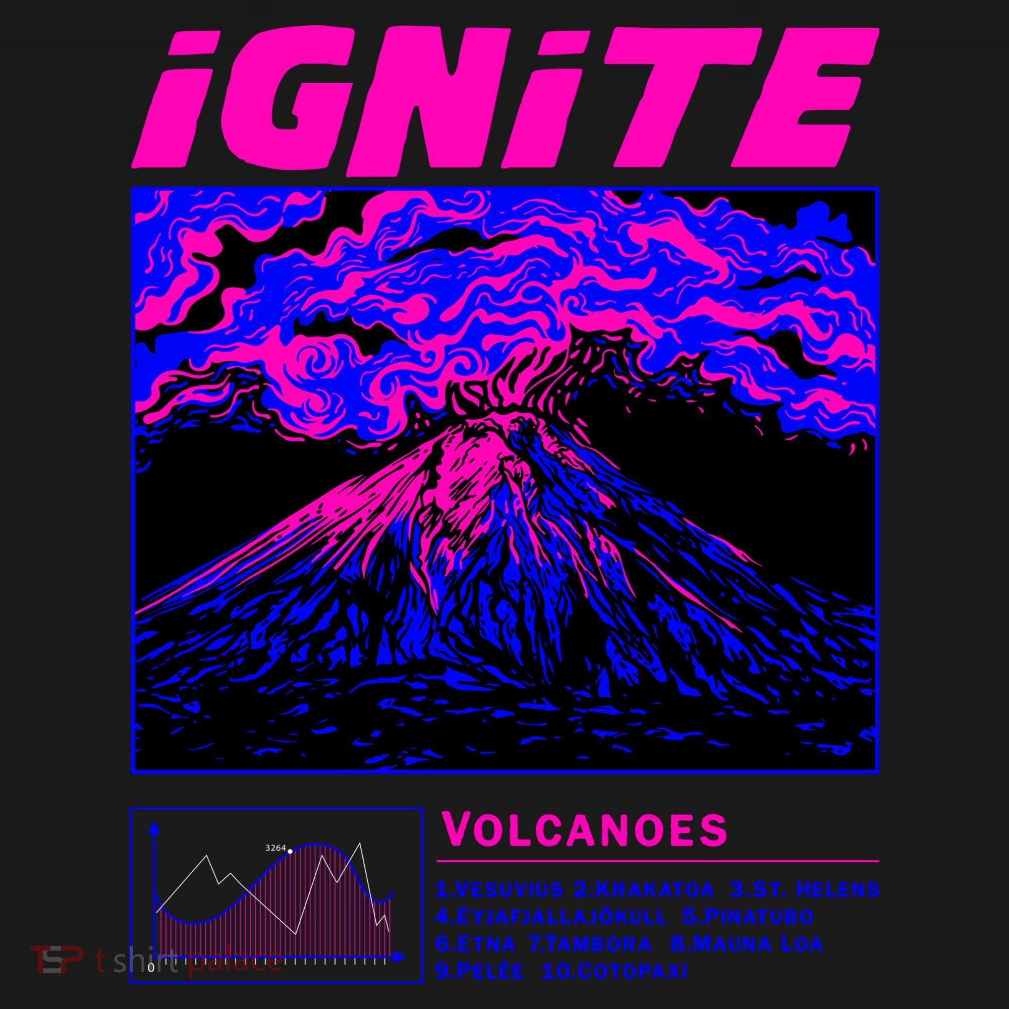 Ignite Volcano Illustration Women's Long Sleeve Shirt