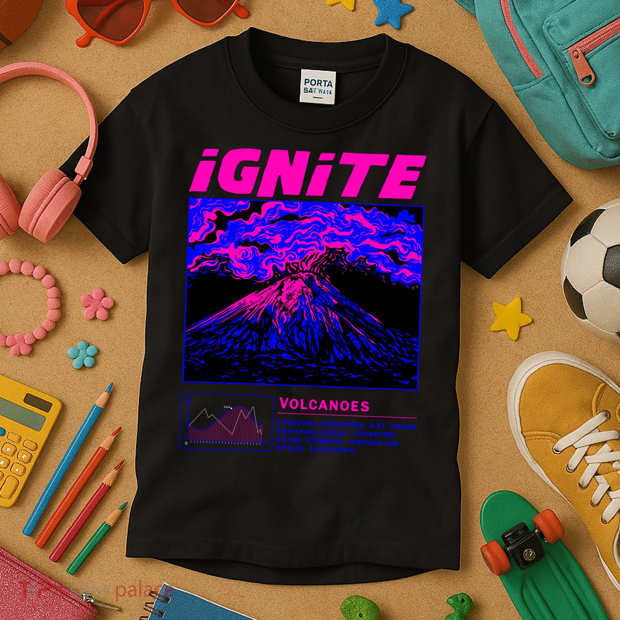 Ignite Volcano Illustration Kids T-Shirt