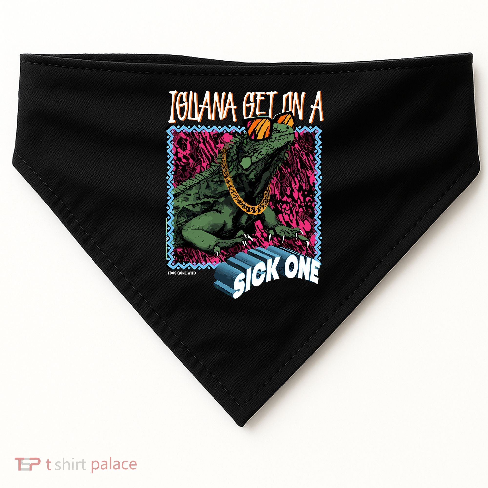 Iguana Get On A Sick One USA-Made Doggie Bandana