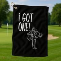 I Got One Groom Carrying Bride Bachelors Party Gift Golf Towel thumb 1