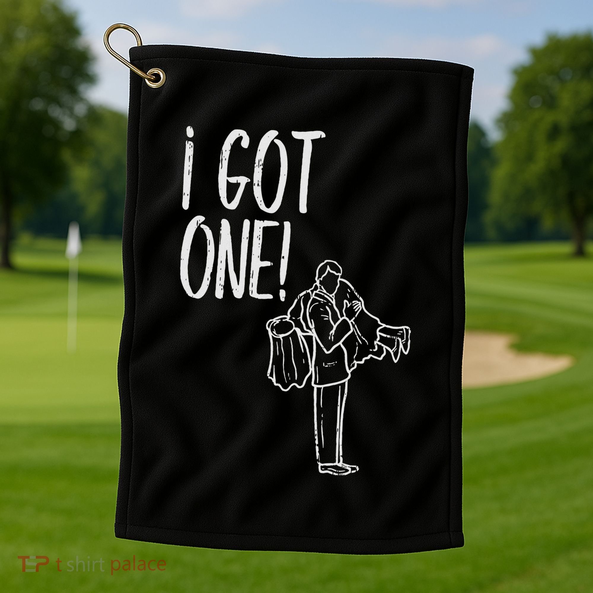 I Got One Groom Carrying Bride Bachelors Party Gift Golf Towel