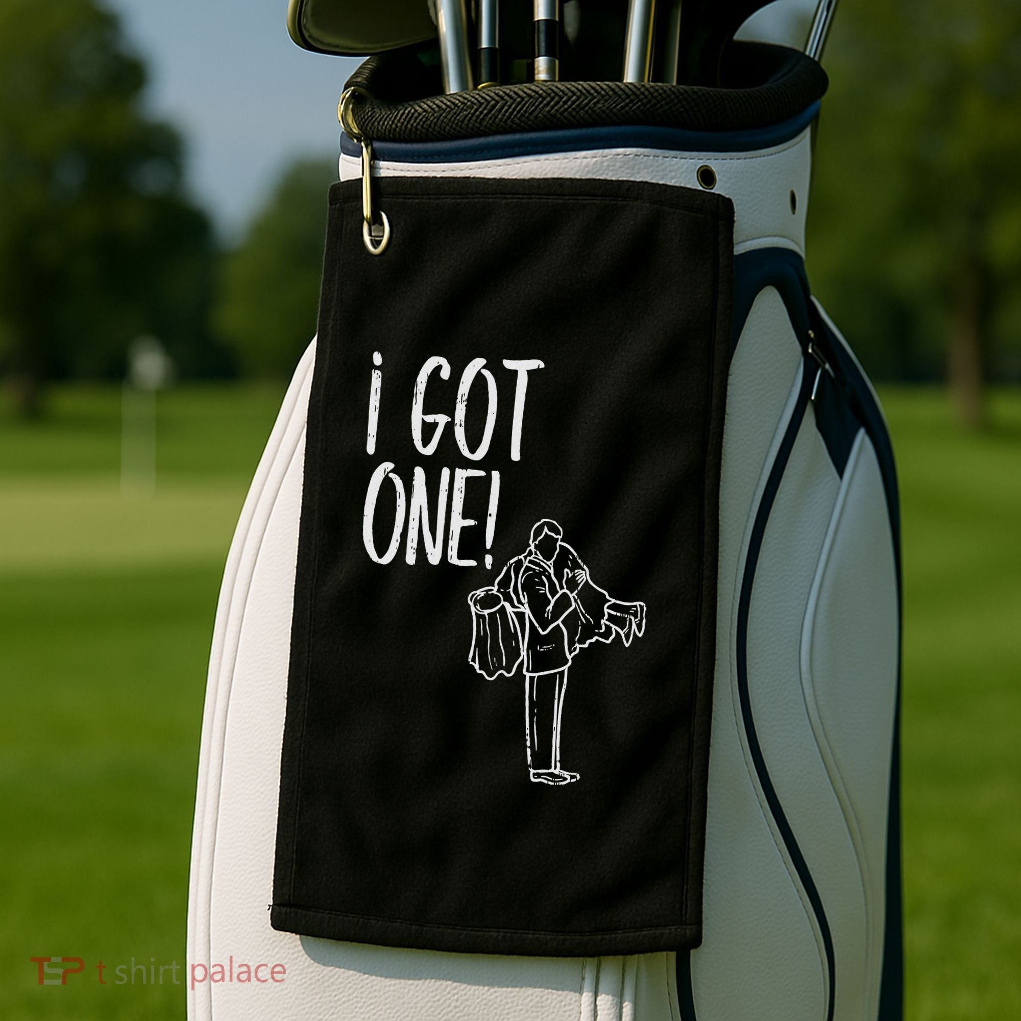 I Got One Groom Carrying Bride Bachelors Party Gift Golf Towel
