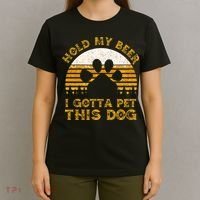 I Gotta Pet This Dog Hold My Beer Vintage T-Shirt thumb 4