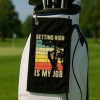 I Get Paid To Get High Tree Climbing Joke Tree Work Arborist Golf Towel thumb 2