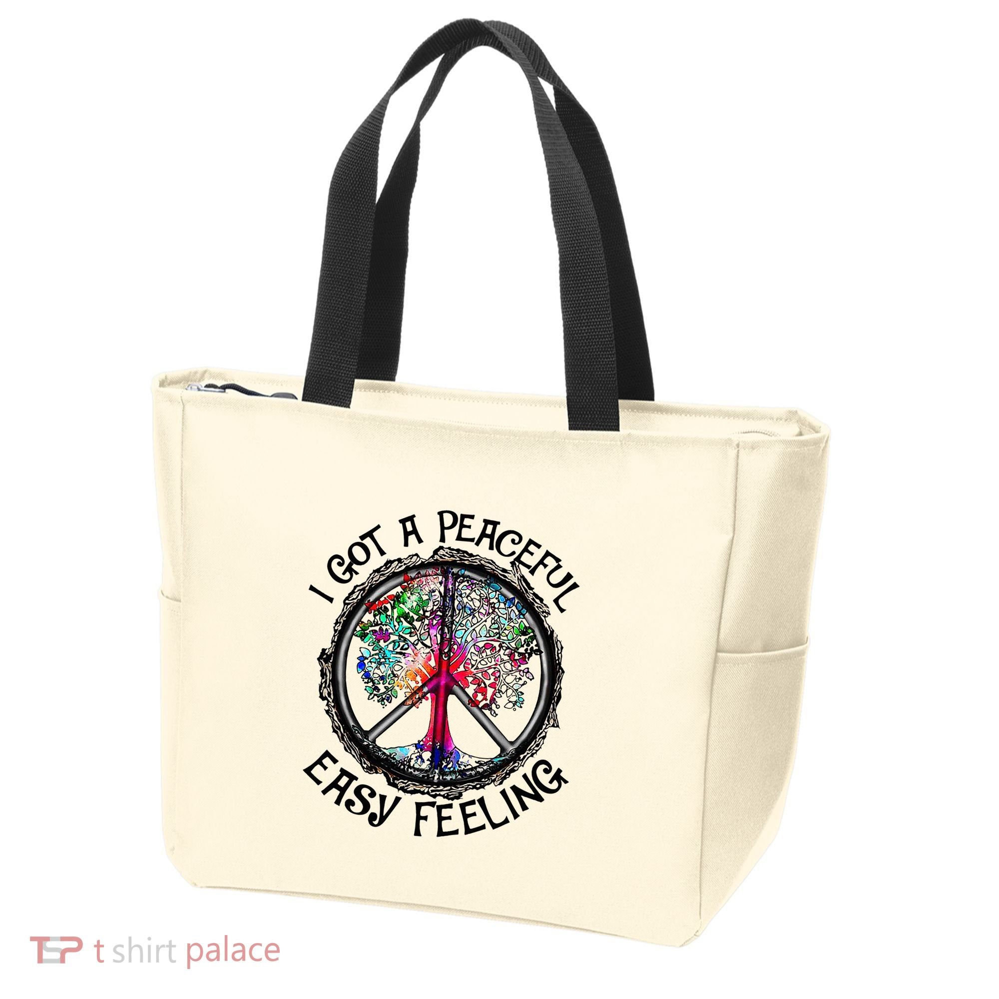 I Got Peaceful Easy Feeling Hippie Peaceful Tote Bag
