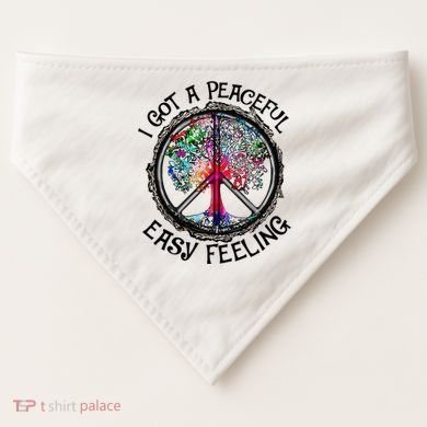 I Got Peaceful Easy Feeling Hippie Peaceful USA-Made Doggie Bandana