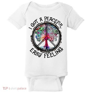 I Got Peaceful Easy Feeling Hippie Peaceful Baby Bodysuit