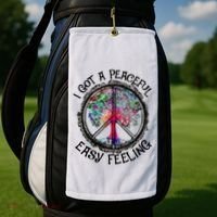 I Got Peaceful Easy Feeling Hippie Peaceful Golf Towel thumb 2