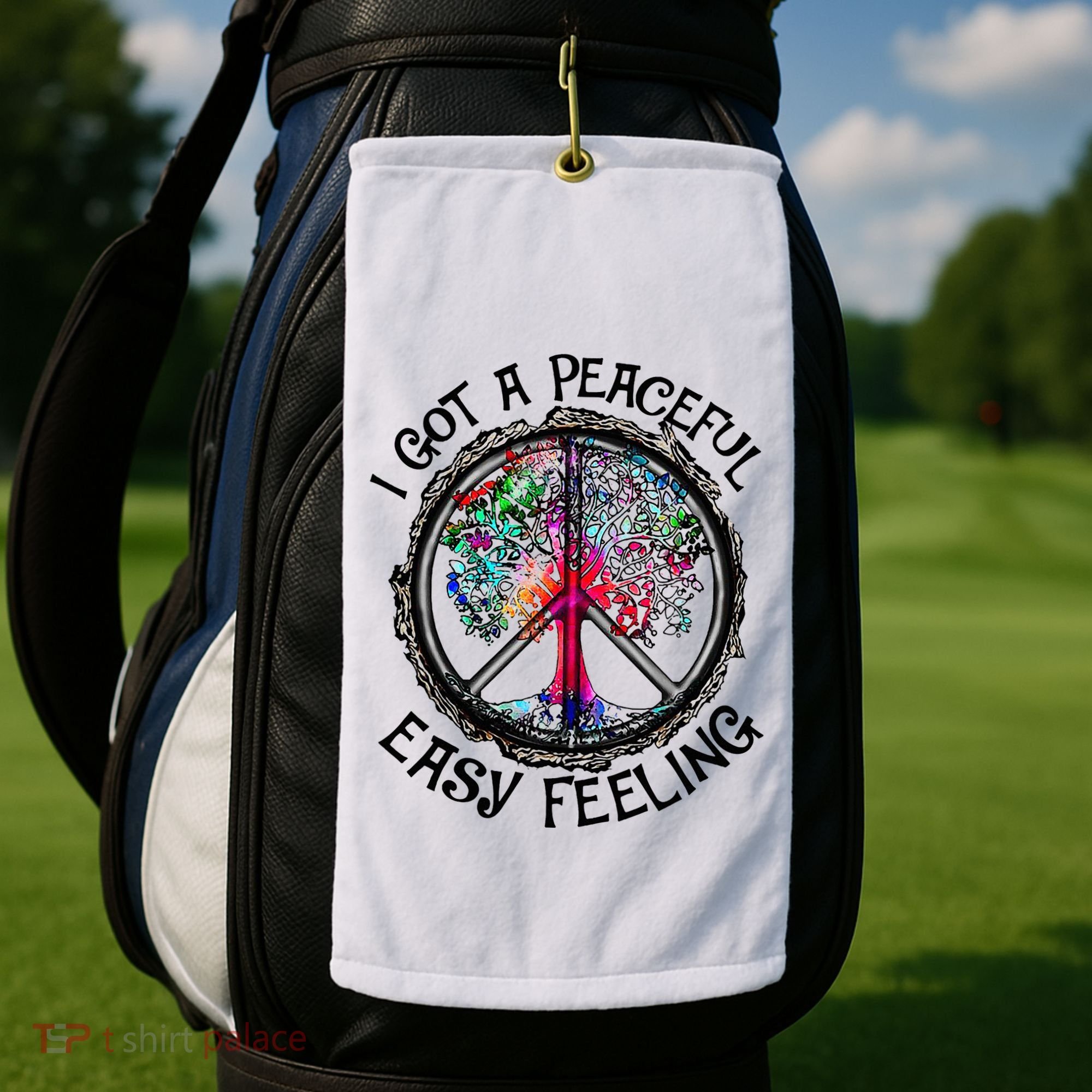 I Got Peaceful Easy Feeling Hippie Peaceful Golf Towel