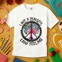 I Got Peaceful Easy Feeling Hippie Peaceful Kids T-Shirt thumb 3