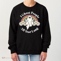 I Ghost People All Year Long Halloween Rainbow Women's Sweatshirt thumb 0