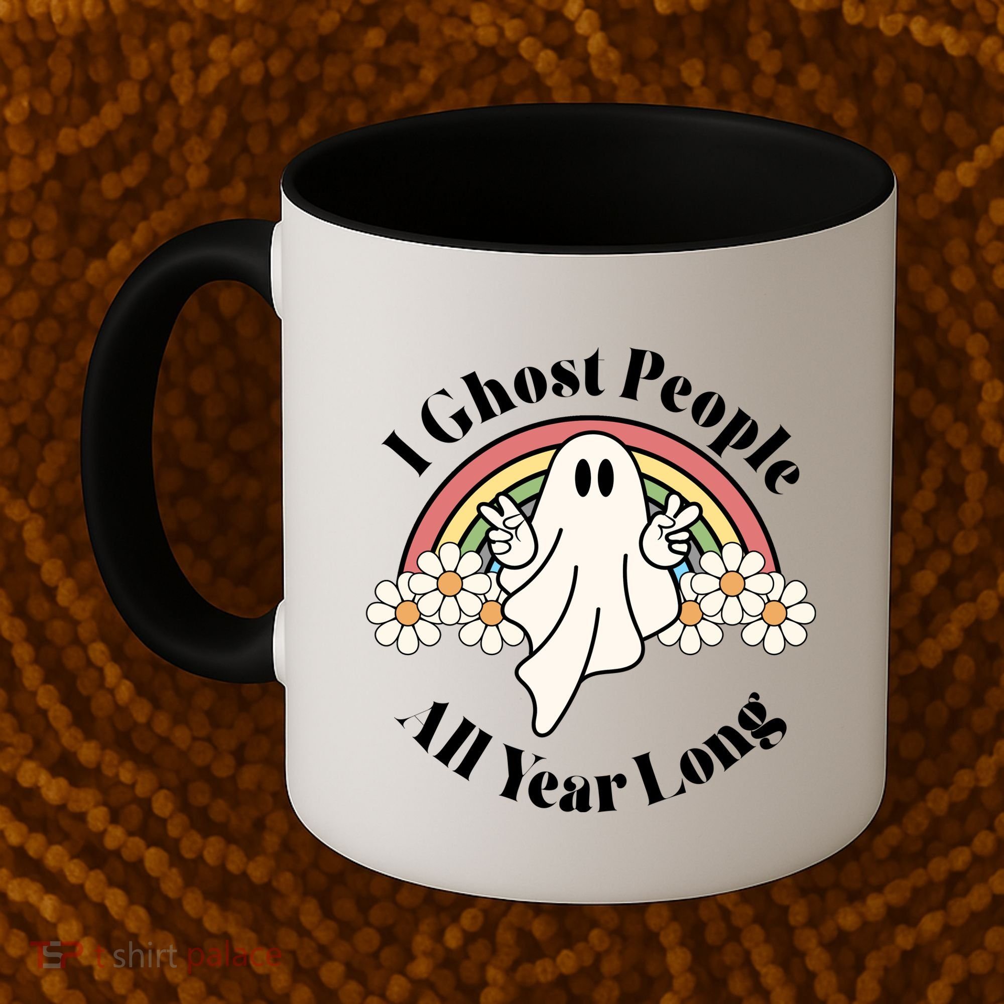 I Ghost People All Year Long Halloween Rainbow Coffee Mug