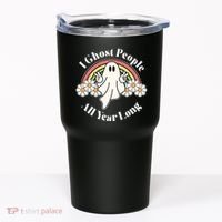 I Ghost People All Year Long Halloween Rainbow Tumbler thumb 0