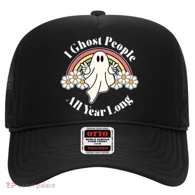 I Ghost People All Year Long Halloween Rainbow Hat