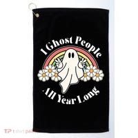 I Ghost People All Year Long Halloween Rainbow Golf Towel thumb 0