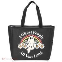 I Ghost People All Year Long Halloween Rainbow Tote Bag thumb 0