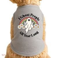 I Ghost People All Year Long Halloween Rainbow Doggie Tank thumb 0