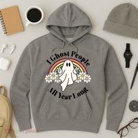 I Ghost People All Year Long Halloween Rainbow Hoodie thumb 3