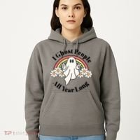 I Ghost People All Year Long Halloween Rainbow Hoodie thumb 5