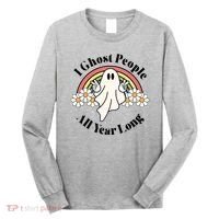 I Ghost People All Year Long Halloween Rainbow Long Sleeve Shirt thumb 0