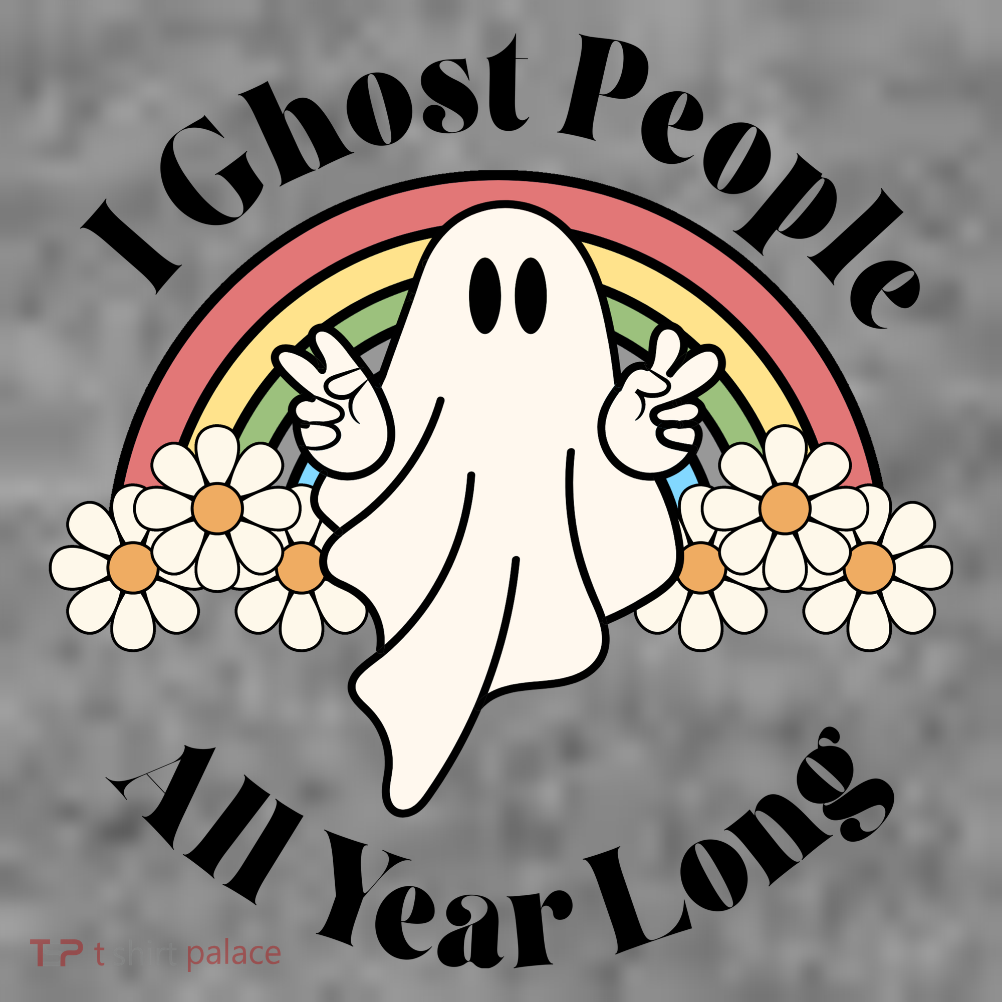 I Ghost People All Year Long Halloween Rainbow Long Sleeve Shirt