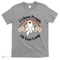 I Ghost People All Year Long Halloween Rainbow T-Shirt thumb 0