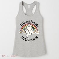 I Ghost People All Year Long Halloween Rainbow Women's Tank Top thumb 0