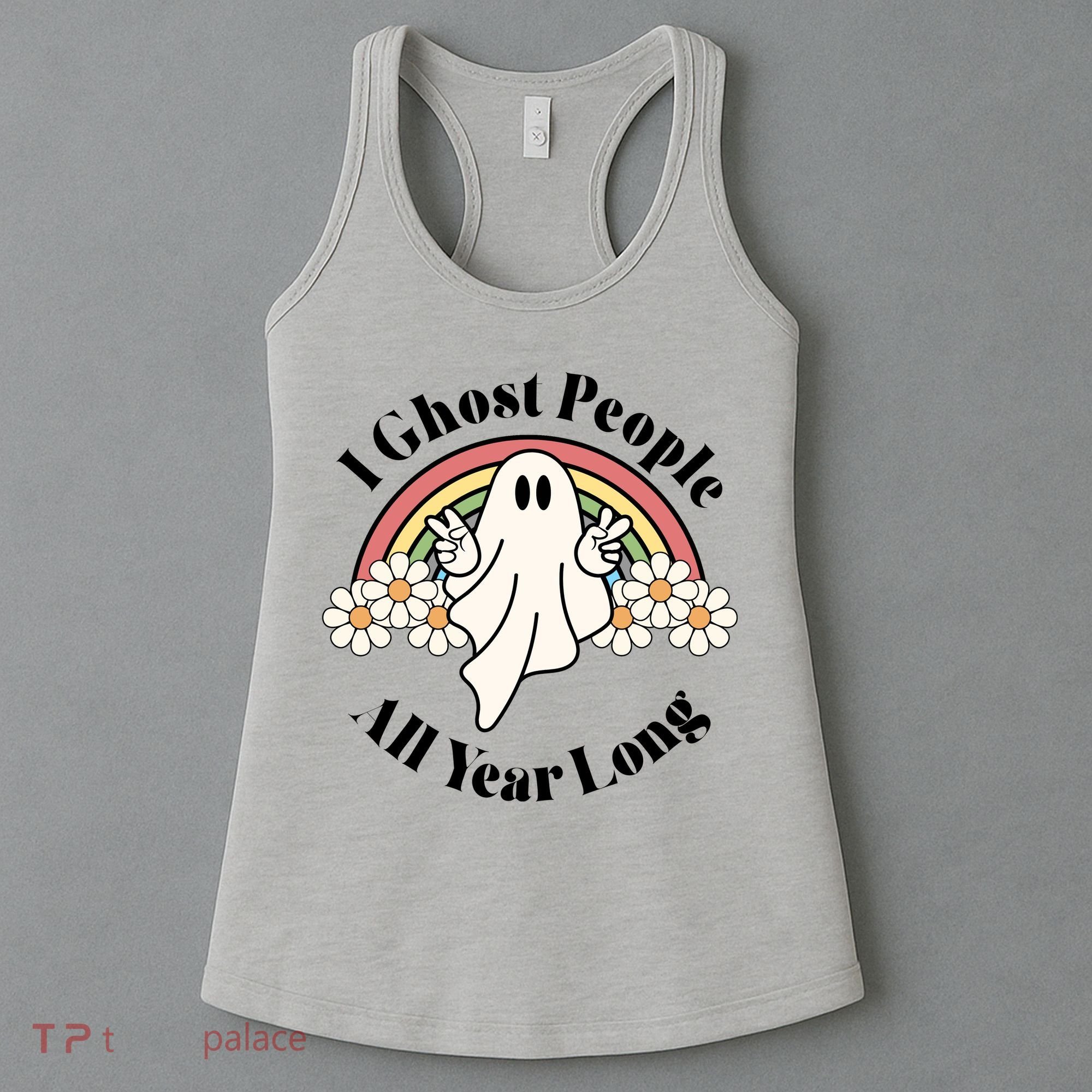 I Ghost People All Year Long Halloween Rainbow Women's Tank Top
