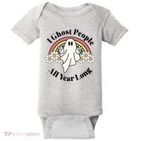 I Ghost People All Year Long Halloween Rainbow Baby Bodysuit thumb 0
