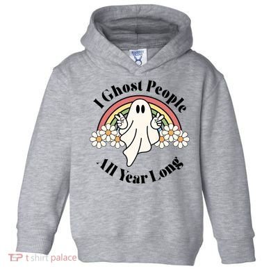 I Ghost People All Year Long Halloween Rainbow Toddler Hoodie