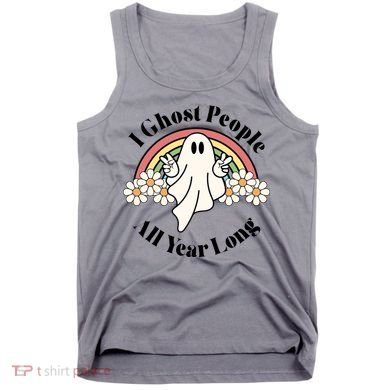 I Ghost People All Year Long Halloween Rainbow Tank Top