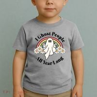 I Ghost People All Year Long Halloween Rainbow Toddler T-Shirt thumb 2