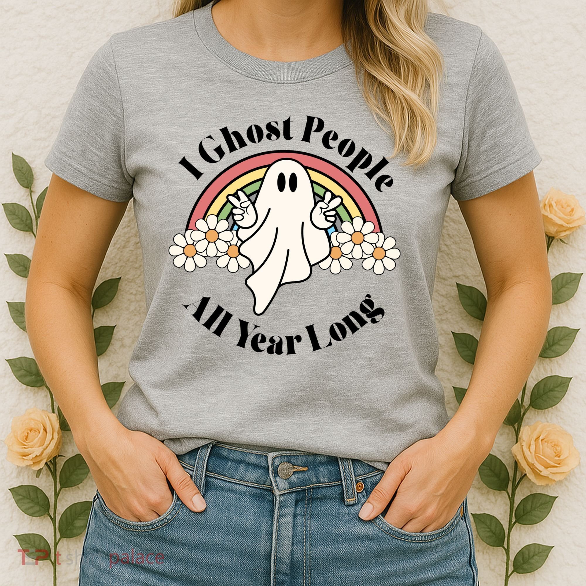 I Ghost People All Year Long Halloween Rainbow Women's T-Shirt