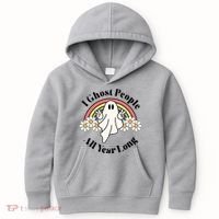 I Ghost People All Year Long Halloween Rainbow Kids Hoodie thumb 0