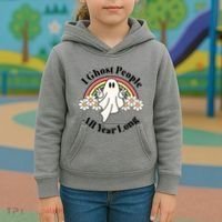 I Ghost People All Year Long Halloween Rainbow Kids Hoodie thumb 3