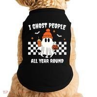 I Ghost People All Year Round Halloween Funny Doggie Tank thumb 0