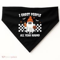 I Ghost People All Year Round Halloween Funny USA-Made Doggie Bandana thumb 0