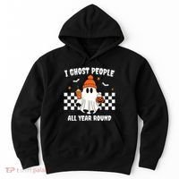 I Ghost People All Year Round Halloween Funny Hoodie thumb 0
