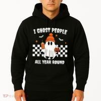 I Ghost People All Year Round Halloween Funny Hoodie thumb 2