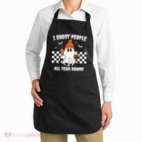 I Ghost People All Year Round Halloween Funny Apron thumb 2