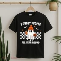 I Ghost People All Year Round Halloween Funny T-Shirt thumb 2