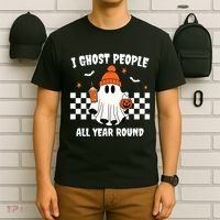 I Ghost People All Year Round Halloween Funny T-Shirt thumb 6