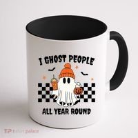 I Ghost People All Year Round Halloween Funny Coffee Mug thumb 1