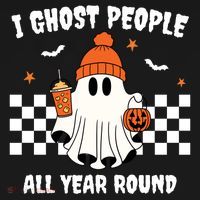 I Ghost People All Year Round Halloween Funny Mousepad thumb 1